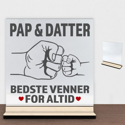Alternative view of Bedste venner for altid - pap | Glasskilt inkl. fod (poppel krydsfinér)