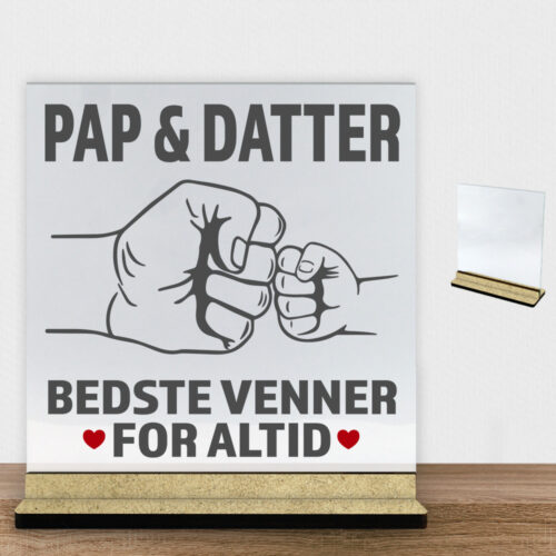 Alternative view of Bedste venner for altid - pap | Glasskilt inkl. fod (træfiber)