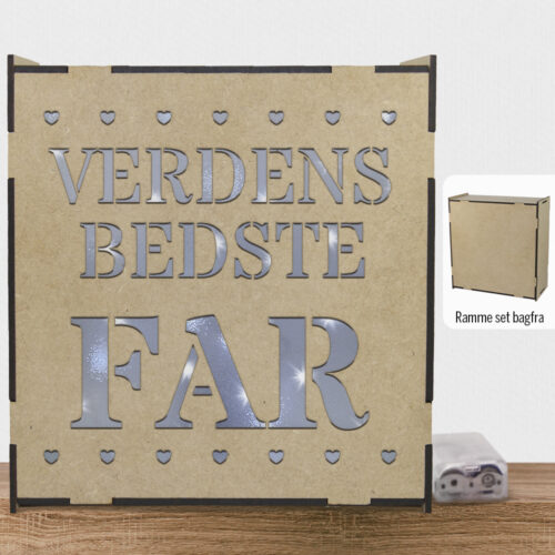 Verdens bedste far #1 | Lyskasse (træfiber)