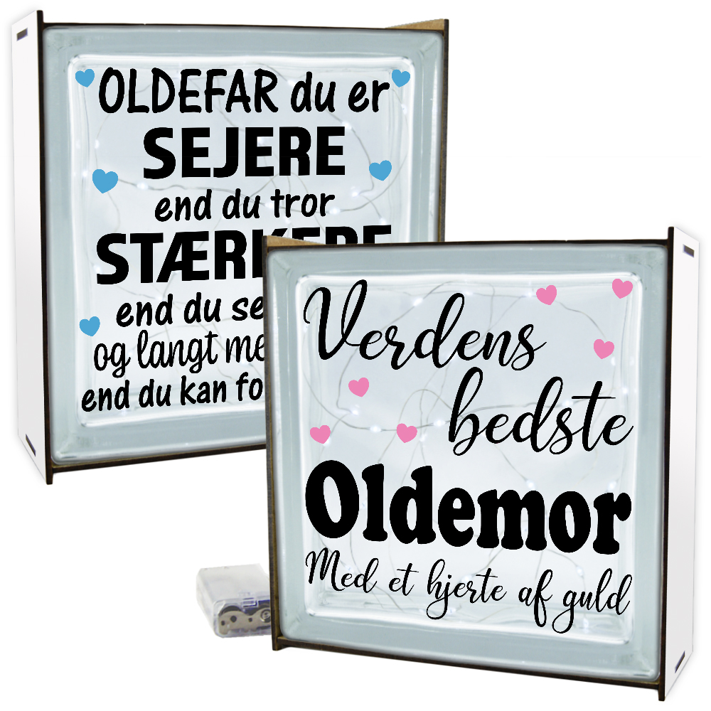 Bedsteforældre & oldeforældre | Lyssten med ramme (farvet overflade)