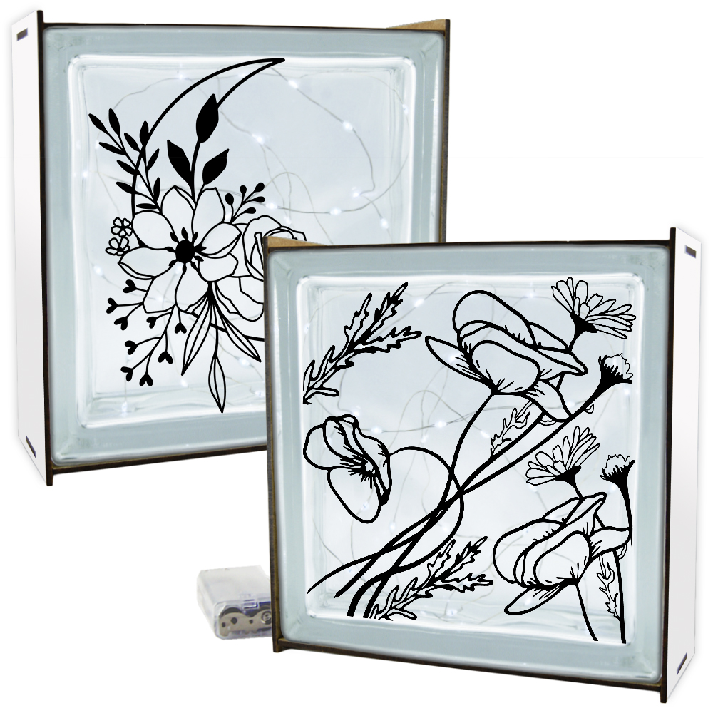 Blomster & natur | Lyssten med ramme (farvet overflade)