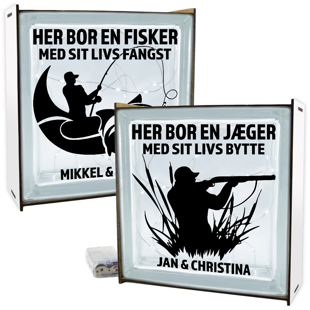 Her bor en... | Lyssten-serie med ramme (farvet overflade)