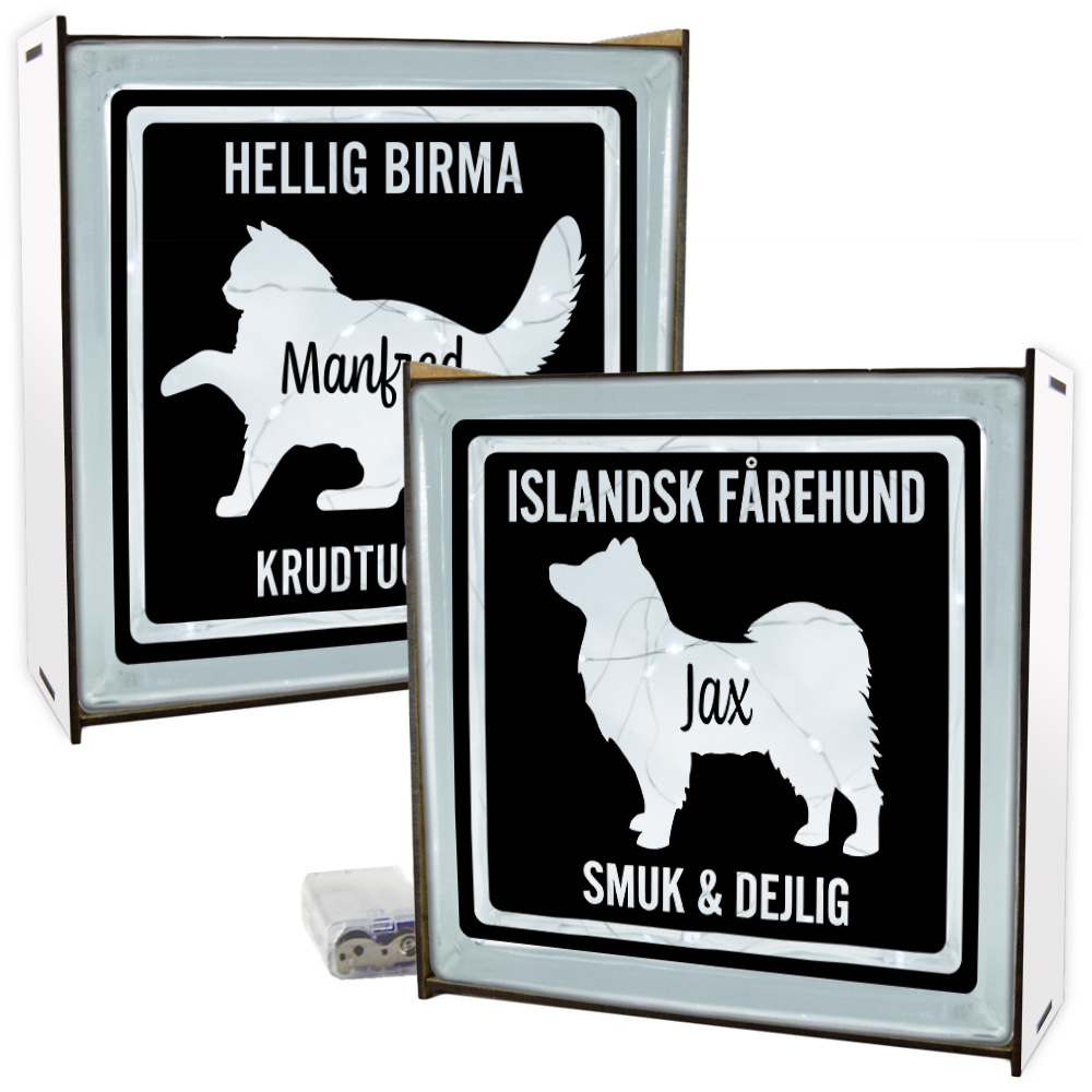 MyPets | Lyssten-serie med ramme (farvet overflade)