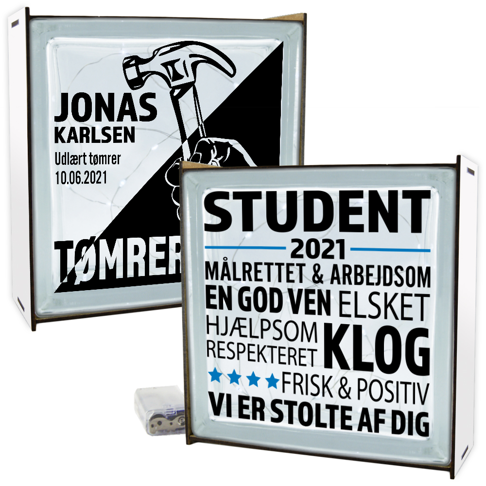 Student & erhverv | Lyssten med ramme (farvet overflade)