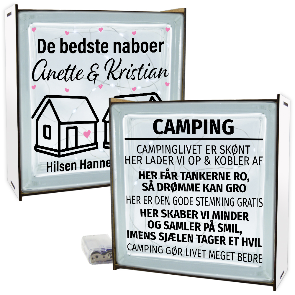 Tekster & citater | Lyssten med ramme (farvet overflade)