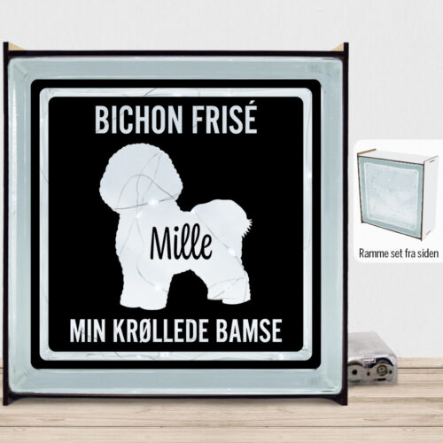 MyPets Bichon Frisé | Lyssten med ramme (farvet overflade)