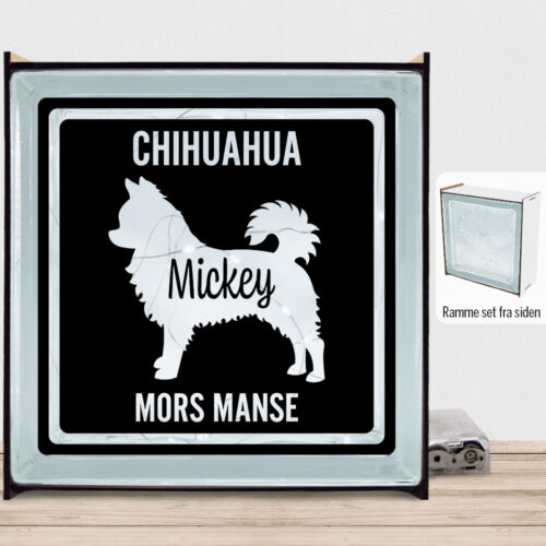 MyPets Chihuahua (langhåret) | Lyssten med ramme (farvet overflade)