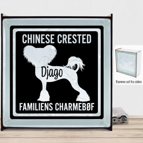 MyPets Chinese Crested | Lyssten med ramme (farvet overflade)