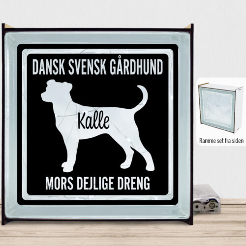 MyPets Dansk Svensk Gårdhund | Lyssten med ramme (farvet overflade)