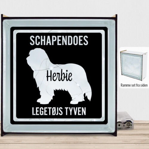 MyPets Schapendoes | Lyssten med ramme (farvet overflade)