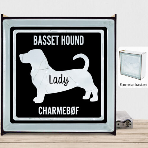 MyPets Basset Hound | Lyssten med ramme (farvet overflade)