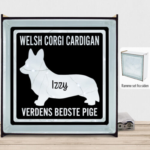 MyPets Welsh Corgi Cardigan | Lyssten med ramme (farvet overflade)
