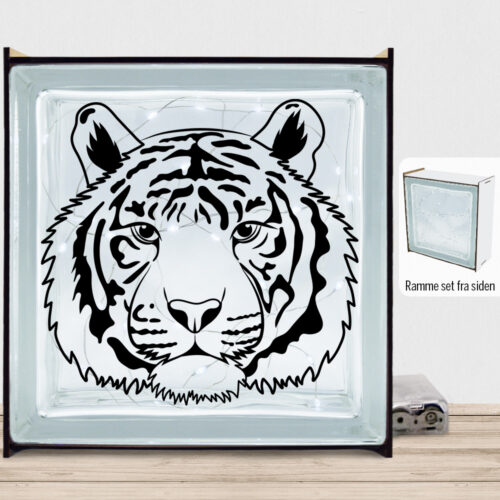 TigerFace design 1 | Lyssten med ramme (farvet overflade)