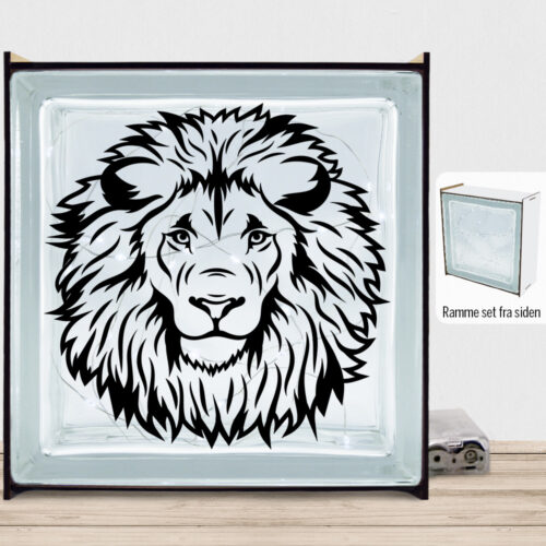 LionFace design 1 | Lyssten med ramme (farvet overflade)