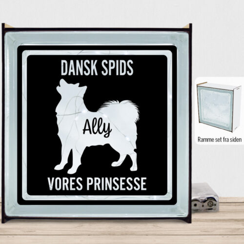 MyPets Dansk Spids | Lyssten med ramme (farvet overflade)