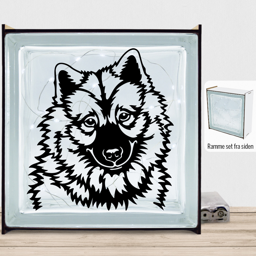DogFace Eurasier | Lyssten med ramme (farvet overflade)