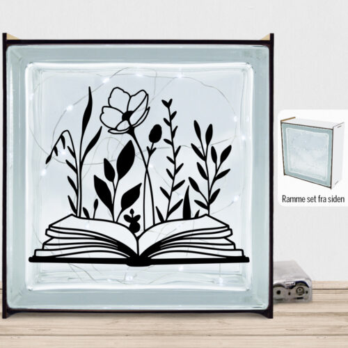 Floral book design 2 | Lyssten med ramme (farvet overflade)