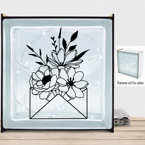 Floral envelope design 2 | Lyssten med ramme (farvet overflade)