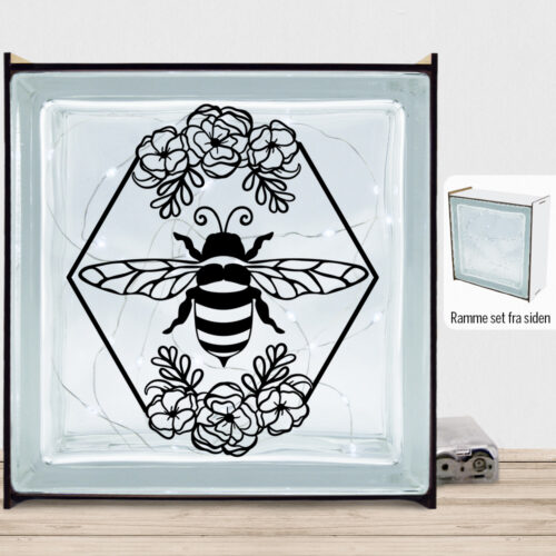 BeeHexagon | Lyssten med ramme (farvet overflade)