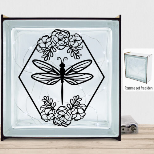 DragonflyHexagon | Lyssten med ramme (farvet overflade)