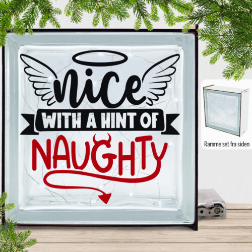 Funny Christmas - Nice with a hint of naughty | Lyssten med ramme (farvet overflade)