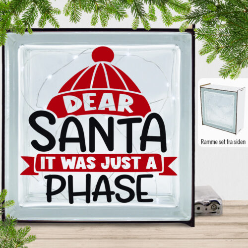 Funny Christmas - Dear santa, it was just a phase | Lyssten med ramme (farvet overflade)