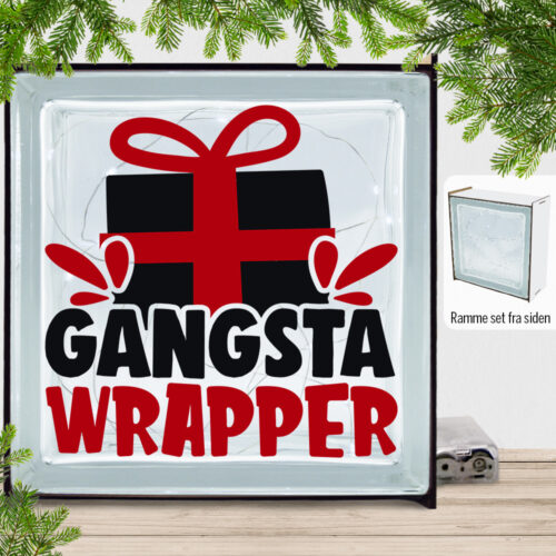 Funny Christmas - Gangsta wrapper | Lyssten med ramme (farvet overflade)