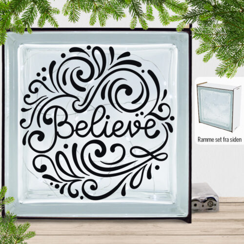 Christmas Decor - Believe | Lyssten med ramme (farvet overflade)