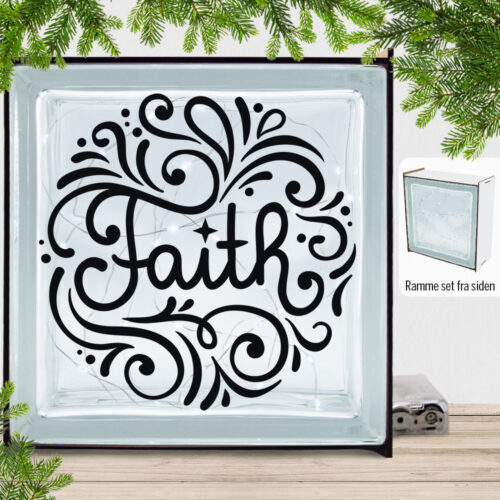 Christmas Decor - Faith | Lyssten med ramme (farvet overflade)
