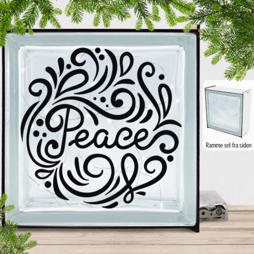Christmas Decor - Peace | Lyssten med ramme (farvet overflade)