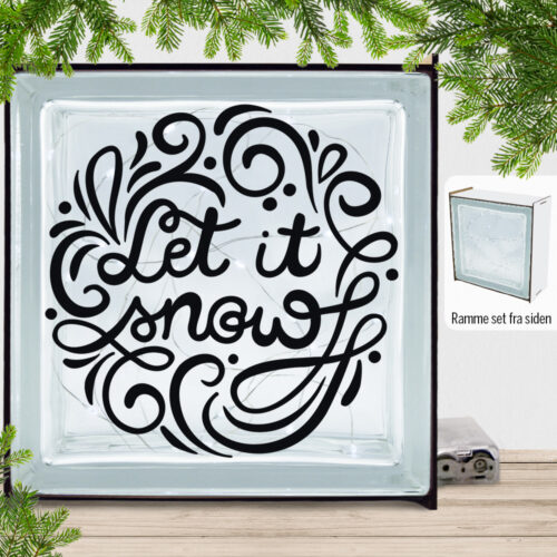 Christmas Decor - Let it snow | Lyssten med ramme (farvet overflade)