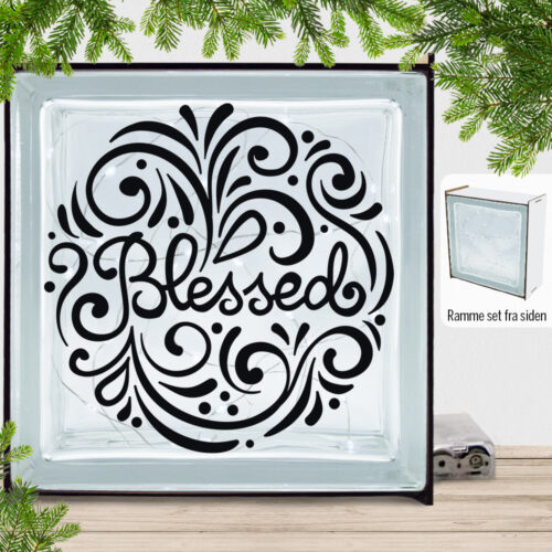 Christmas Decor - Blessed | Lyssten med ramme (farvet overflade)