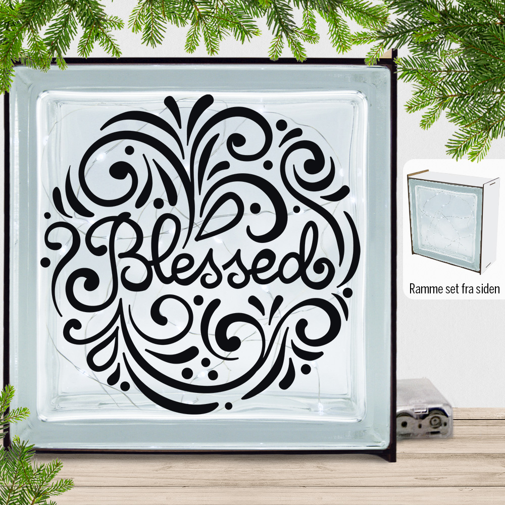Christmas Decor - Blessed | Lyssten med ramme (farvet overflade)