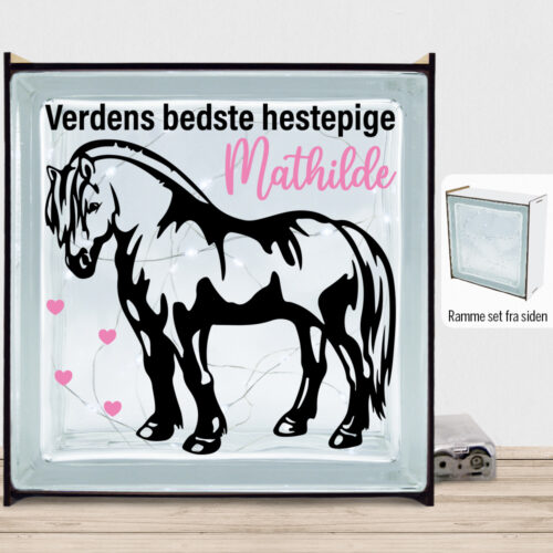 Verdens bedste hestepige #1 | Lyssten med ramme (farvet overflade)