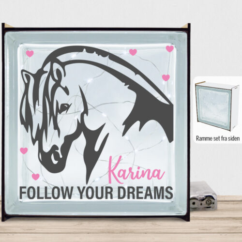 Follow Your Dreams Heste #1 | Lyssten med ramme (farvet overflade)