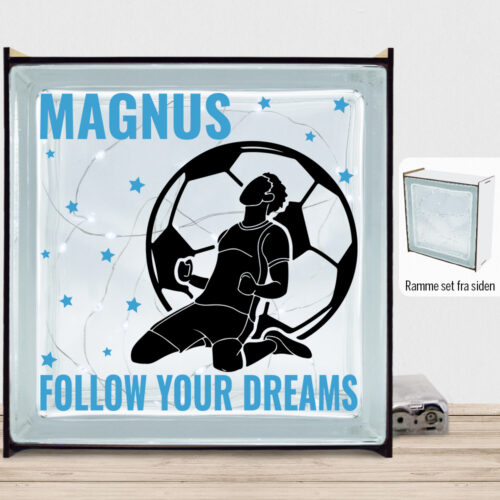 Follow Your Dreams Fodbold #2 | Lyssten med ramme (farvet overflade)