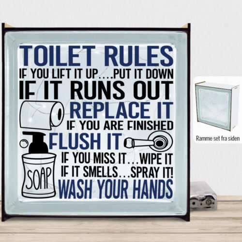 Toilet rules... | Lyssten med ramme (farvet overflade)