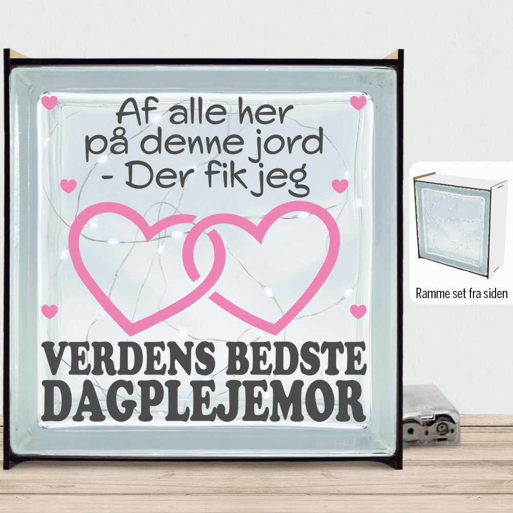 Verdens bedste dagplejemor #1 | Lyssten med ramme (farvet overflade)