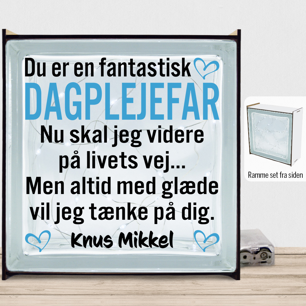 Du er en fantastisk dagplejefar #1 | Lyssten med ramme (farvet overflade)