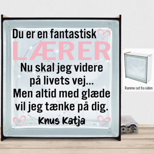 Du er en fantastisk lærer #1 | Lyssten med ramme (farvet overflade)