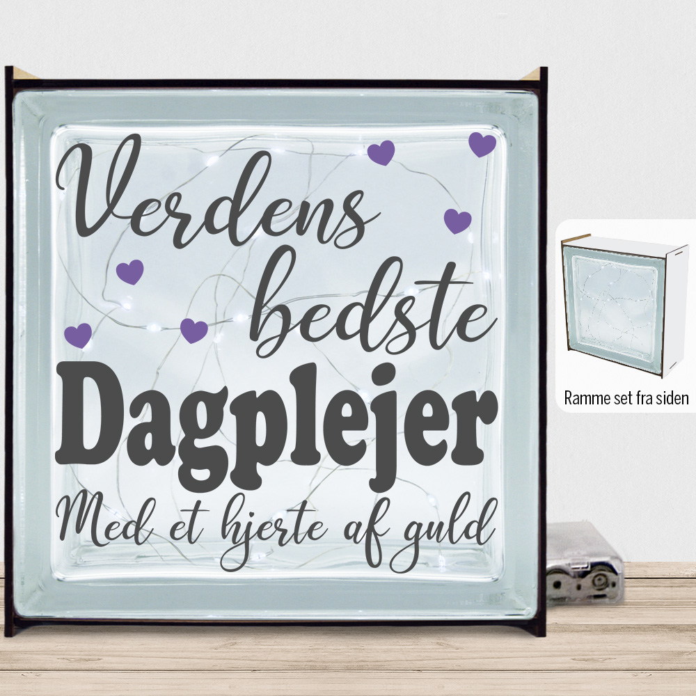 Verdens bedste dagplejer #2 | Lyssten med ramme (farvet overflade)