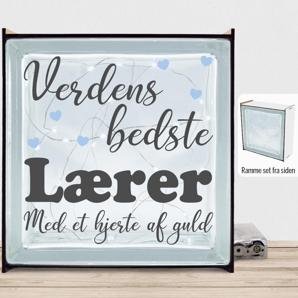Verdens bedste lærer #2 | Lyssten med ramme (farvet overflade)