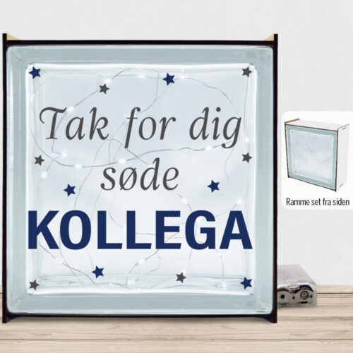 Tak for dig søde kollega | Lyssten med ramme (farvet overflade)