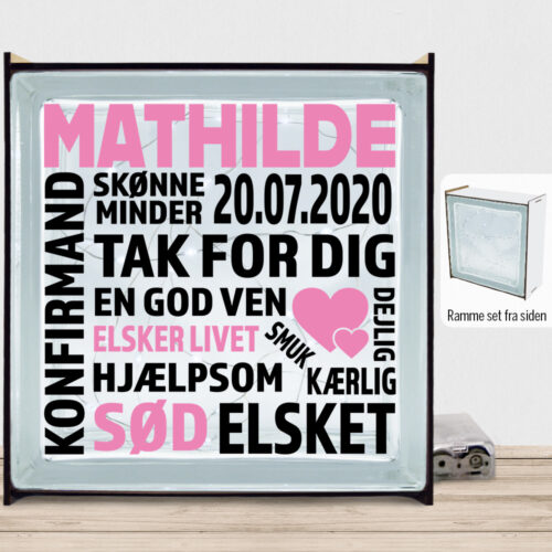 Konfirmation design 1 | Lyssten med ramme (farvet overflade)