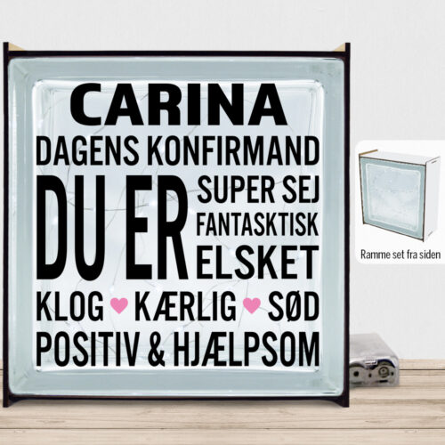 Konfirmation design 10 | Lyssten med ramme (farvet overflade)