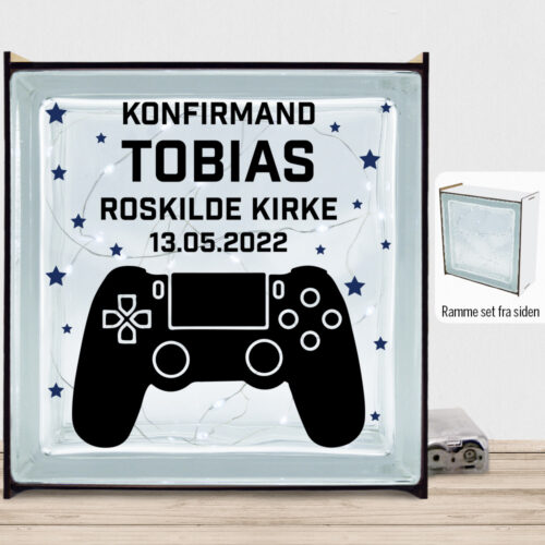 Konfirmation design 37 | Lyssten med ramme (farvet overflade)