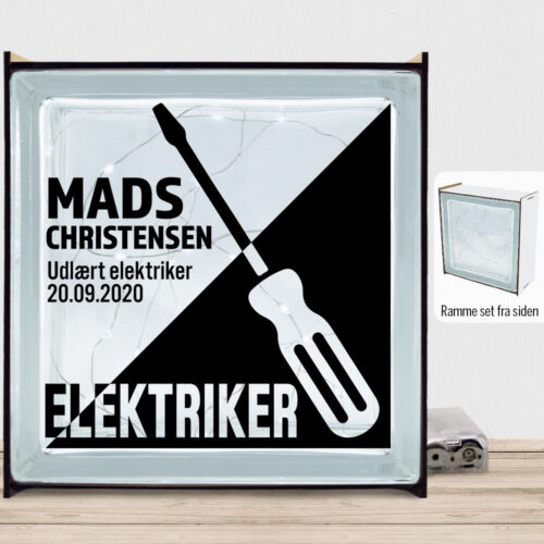 Udlært elektriker design 1 | Lyssten med ramme (farvet overflade)