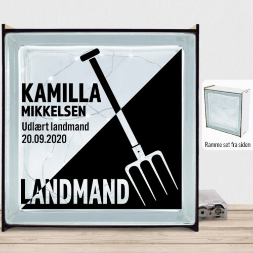 Udlært landmand design 1 | Lyssten med ramme (farvet overflade)