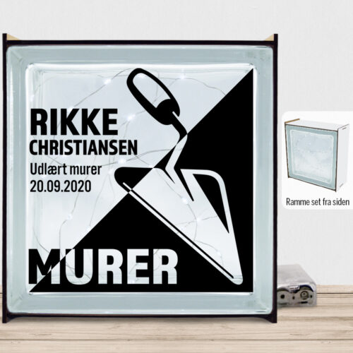 Udlært murer design 1 | Lyssten med ramme (farvet overflade)