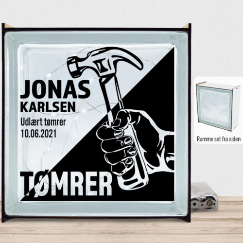 Udlært tømrer design 1 | Lyssten med ramme (farvet overflade)